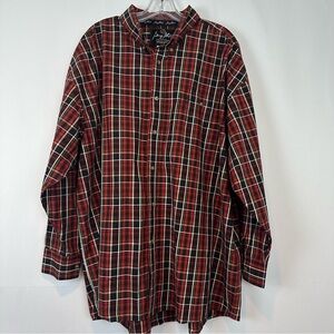 George Strait by Wrangler Classic Red Plaid Button-Down Long Sleeve Men’s 3XL